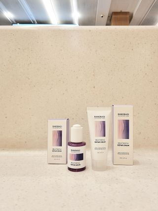 바노바기 코스메틱 바노바기 밀크 씨슬 리페어 세럼 30ml & 크림 50ml — 5점을 준 리뷰어가 2024년 6월 올린 사용 사진