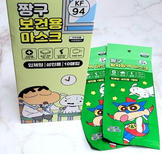 [숨그림]  덴탈마스크 짱구 우리아이 그리고 내가 쓰는 믿을수있는 케릭터 마스크  16종 — 5점을 준 리뷰어가 2021년 11월 올린 사용 사진