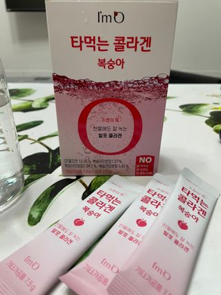 [음료수 대신 가능!]  빠르게 흡수되는 아임오 타먹는 콜라겐 1박스 — 5점을 준 리뷰어가 2023년 3월 올린 사용 사진