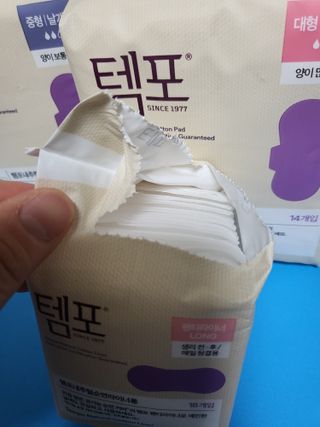 나우[템포] 템포 패드 내추럴 순면 생리대 SET(중형 슬림 + 대형 + 라이너) — 5점을 준 리뷰어가 2024년 5월 올린 사용 사진