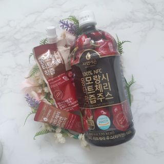 자연에온 몽모랑시 타트체리 3종 세트 구성 - 저분자콜라겐젤리, NFC 착즙주스 — 5점을 준 리뷰어가 2021년 7월 올린 사용 사진