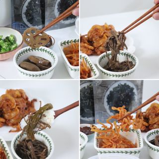 하나마이 [마마쿡] 전 청와대 천상현 셰프의 밑반찬  5종세트(소고기 장조림+연근조림+진미채+간장김자반+새우김자반) — 5점을 준 리뷰어가 2023년 4월 올린 사용 사진