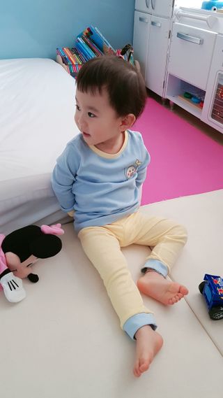 유비맘 캔디팡팡 내의/내복 상하 세트 — 5점을 준 리뷰어가 2021년 3월 올린 사용 사진