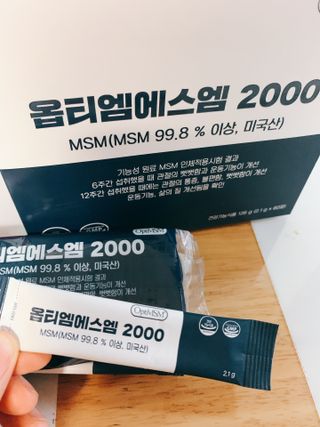 바른비타민 옵티엠에스엠2000 1박스 60포 관절 연골 복합건강기능식품 — 5점을 준 리뷰어가 2021년 6월 올린 사용 사진