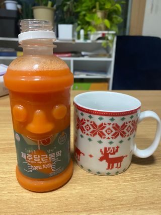탐라원 제주의 맛, 몬딱주스 4종세트 - 한라봉몬딱주스, 천혜향몬딱주스, 청귤에이드, 당근몬딱주스 — 5점을 준 리뷰어가 2021년 10월 올린 사용 사진