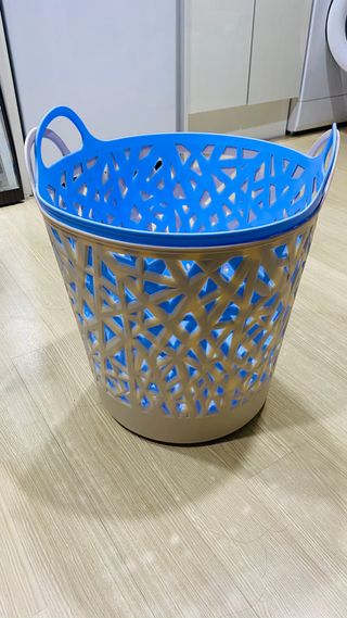 올맘 빨래바구니 2P 아이보리/브라운/스카이블루 — 5점을 준 리뷰어가 2021년 8월 올린 사용 사진