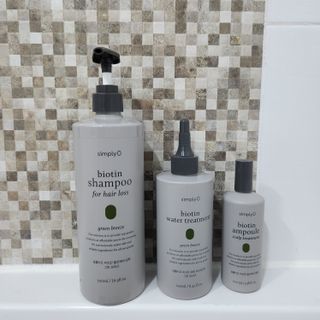 심플리오 비오틴 탈모케어 솔루션 3종 샴푸500ml+앰플100ml+워터 트리트먼트 250ml — 5점을 준 리뷰어가 2022년 7월 올린 사용 사진