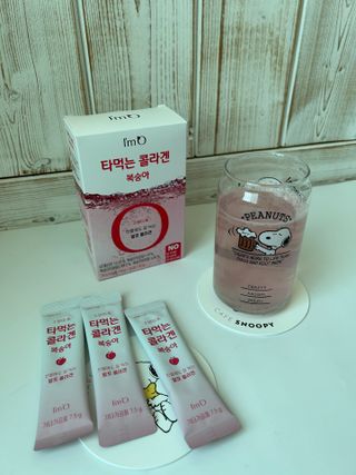 [음료수 대신 가능!]  빠르게 흡수되는 아임오 타먹는 콜라겐 1박스 — 5점을 준 리뷰어가 2023년 3월 올린 사용 사진