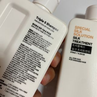 트리플에스 탈모 샴푸 275ml + 실크 트리트먼트 275ml — 4점을 준 리뷰어가 2021년 4월 올린 사용 사진