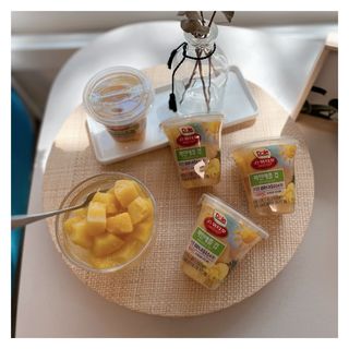 돌 MF[Dole] 파인애플컵/망고컵/복숭아컵 198g 6입X1박스 (맛 1가지 랜덤 발송) — 5점을 준 리뷰어가 2024년 5월 올린 사용 사진