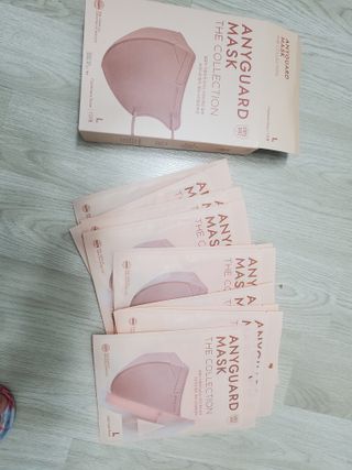 애니가드 셋업마스크 4컬러 각 10매입 [크리미베이지, 캐시미어로즈, 초콜렛브라운, 미드나잇네이비] — 5점을 준 리뷰어가 2022년 2월 올린 사용 사진