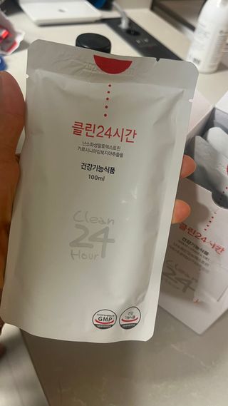 클린24시간 1BOX(5포) + 전용보틀(500ml) — 5점을 준 리뷰어가 2023년 1월 올린 사용 사진