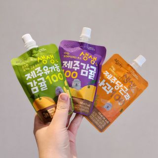 탐라원 건강 어린이 주스, 생생한 주스 3종 - 유기 감귤 주스, 당근과 사과 주스, 감귤 주스 — 5점을 준 리뷰어가 2021년 10월 올린 사용 사진