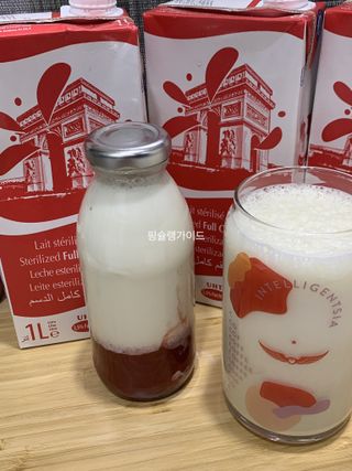 락티노브 프랑스에서 온 프리미엄 우유 래드바쉬 멸균우유 1L x 4개 — 5점을 준 리뷰어가 2021년 11월 올린 사용 사진