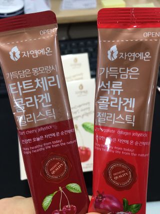 자연에온 가득담은 몽모랑시 타트체리 콜라겐 젤리스틱 — 2.5점을 준 리뷰어가 2020년 12월 올린 사용 사진