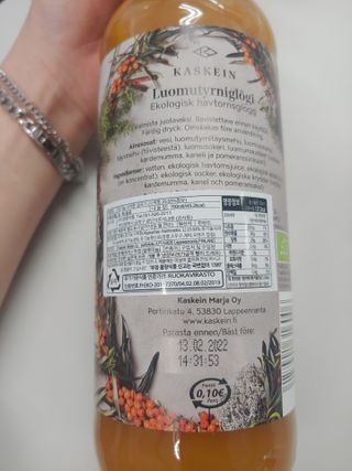 H365 [Kaskein Luomutyrniglögi] 핀란드 전통 무알콜 멀드와인 시벅톤 글로기 — 5점을 준 리뷰어가 2021년 5월 올린 사용 사진