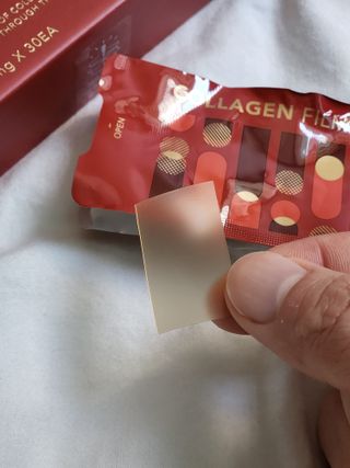 프리마인 귀족의 콜라겐, 92배 흡수율. 럭셔리 프리미엄 셀라브 콜라겐필름 30매 — 5점을 준 리뷰어가 2022년 5월 올린 사용 사진