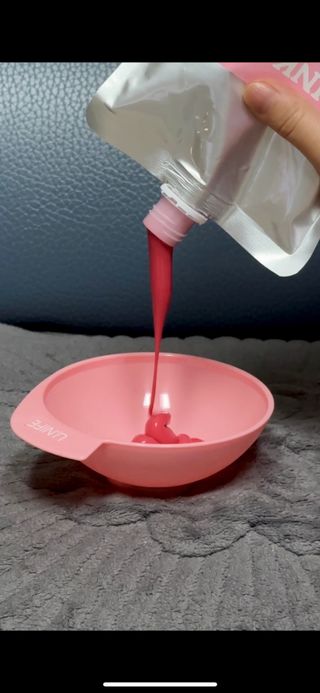 [유니프] 헤어 샤이니 핑크 컬러 트리트먼트 500g — 5점을 준 리뷰어가 2024년 1월 올린 사용 사진