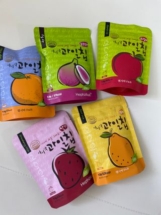 아비삭과일칩 5종 /딸기,사과,배,귤,무화과 5종 — 5점을 준 리뷰어가 2021년 4월 올린 사용 사진