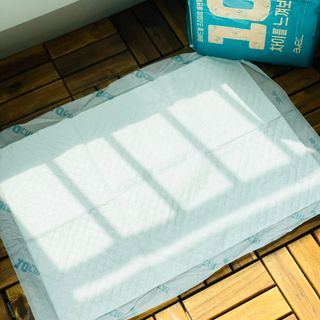 아베크 펫 와이드 프리미엄 중형 애견 강아지 배변 패드 54매 1팩 45g — 5점을 준 리뷰어가 2021년 7월 올린 사용 사진