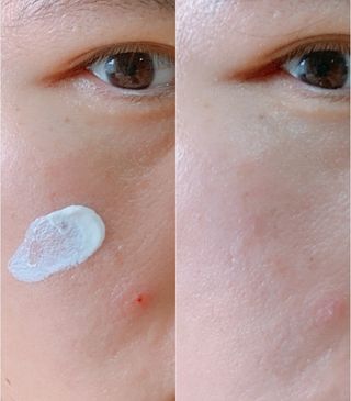 [AHC] 세이프온 에센스 선크림 올리브영 스페셜 증정 기획세트 — 5점을 준 리뷰어가 2022년 6월 올린 사용 사진
