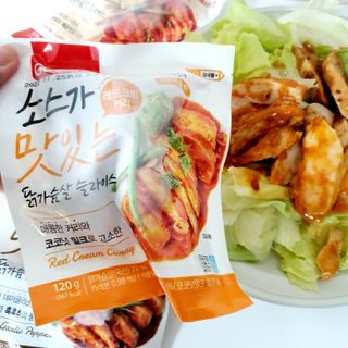 굽네몰 [굽네] 소스가 맛있는 닭가슴살 슬라이스 4종 — 5점을 준 리뷰어가 2021년 12월 올린 사용 사진