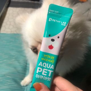 펫시랩 반려견용 액상 프리바이오틱스 아쿠아펫 — 5점을 준 리뷰어가 2021년 1월 올린 사용 사진