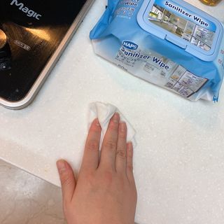 햅스 세균없는 주방 대형 2팩, HAPS sanitizer wipe — 5점을 준 리뷰어가 2022년 1월 올린 사용 사진
