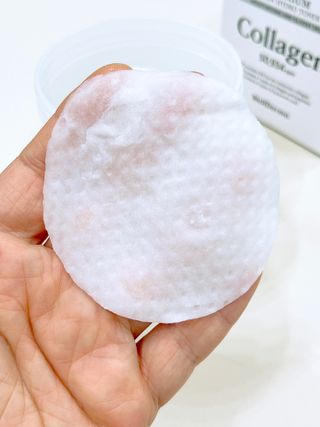 웰더마 프리미엄 콜라겐 하이드로 토너 패드 60매/1개 — 5점을 준 리뷰어가 2025년 7월 올린 사용 사진