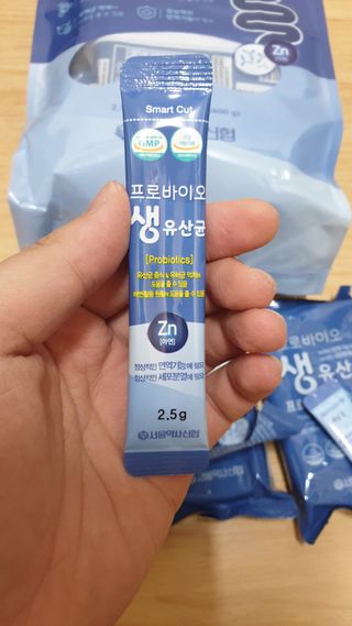 서울약사신협_프로바이오 생유산균 2.5g 160포 — 5점을 준 리뷰어가 2021년 7월 올린 사용 사진