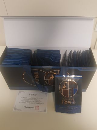 광동생활건강 [광동] 바르게 만든 녹용, 광동정녹청 30포. — 3.5점을 준 리뷰어가 2022년 1월 올린 사용 사진