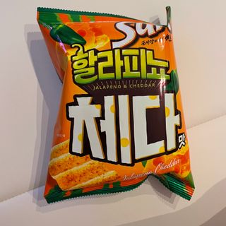 강렬한 태양의 맛 썬의 신제품, 썬 할라피뇨체다 — 5점을 준 리뷰어가 2022년 6월 올린 사용 사진