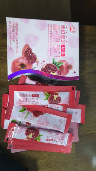 헬스업_쁘띠쁘띠석류콜라겐젤리_20g x 14포 — 3.5점을 준 리뷰어가 2021년 2월 올린 사용 사진