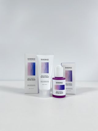 바노바기 코스메틱 바노바기 밀크 씨슬 리페어 세럼 30ml & 크림 50ml — 5점을 준 리뷰어가 2024년 4월 올린 사용 사진