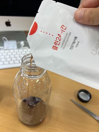 클린24시간 1BOX(5포) + 전용보틀(500ml) — 4.5점을 준 리뷰어가 2023년 6월 올린 사용 사진
