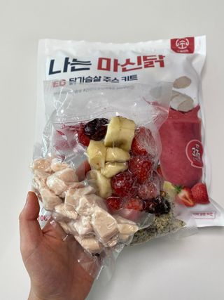 수플먼트 나는 마신닭!! 닭가슴살 주스키트, 먹기 힘들었던 닭가슴살 이제는 마시자 — 5점을 준 리뷰어가 2023년 3월 올린 사용 사진