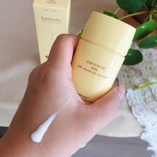 스킨큐어 산다화 유기농 레몬썬크림 — 5점을 준 리뷰어가 2022년 4월 올린 사용 사진