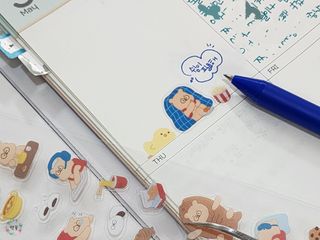 리훈 곰부 내지꾸미기 투명 리무버블 스티커팩 다이어리 다꾸 미니 씰 세트 — 5점을 준 리뷰어가 2023년 5월 올린 사용 사진