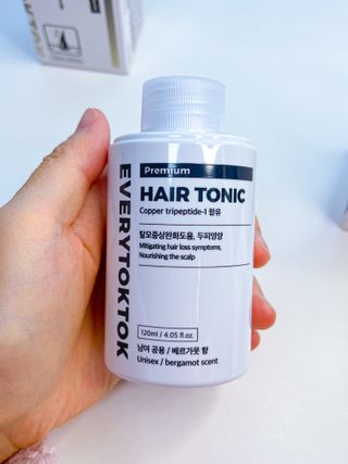 소담스퀘어 상암 에브리톡톡 헤어토닉 120ml — 5점을 준 리뷰어가 2022년 11월 올린 사용 사진