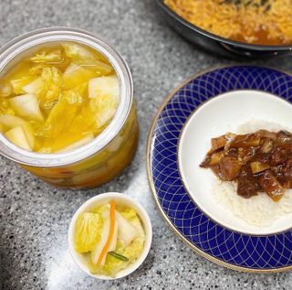 셰프애찬 단호박 백김치 1kg — 5점을 준 리뷰어가 2022년 10월 올린 사용 사진