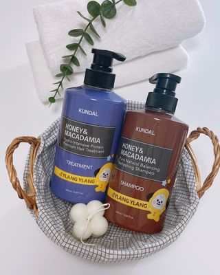 쿤달 [KUNDAL 공식] 프리미엄 헤어 케어 스페셜 세트 샴푸 500ml &amp; 트리트먼트 500ml — 5점을 준 리뷰어가 2021년 3월 올린 사용 사진