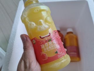 탐라원 제주의 맛, 몬딱주스 4종세트 - 한라봉몬딱주스, 천혜향몬딱주스, 청귤에이드, 당근몬딱주스 — 5점을 준 리뷰어가 2021년 8월 올린 사용 사진