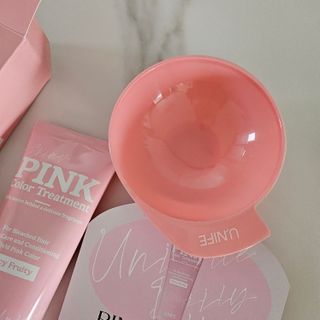 [유니프] 헤어 샤이니 핑크 컬러 트리트먼트240g — 3.5점을 준 리뷰어가 2023년 11월 올린 사용 사진