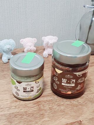 진테이블 발.견 스프레드  오리지널믹스 90g + 카카오스윗믹스 90g 2종 세트 — 5점을 준 리뷰어가 2022년 8월 올린 사용 사진