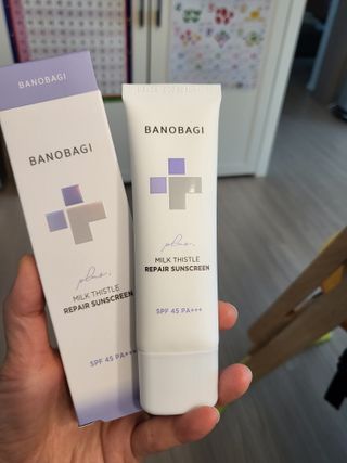 바노바기 코스메틱 바노바기 밀크씨슬 리페어 시카 선스크린 플러스 50ml — 4.5점을 준 리뷰어가 2023년 2월 올린 사용 사진
