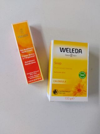 벨레다 카렌듈라 솝& 씨벅쏜 미니 핸드크림 세트 — 5점을 준 리뷰어가 2021년 8월 올린 사용 사진