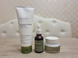 마리엔메이 센서티브 수딩 젤 크림 + 어성초 티트리 추출물 세럼 + 어성초 티트리 모공 클렌징 폼 — 5점을 준 리뷰어가 2021년 8월 올린 사용 사진