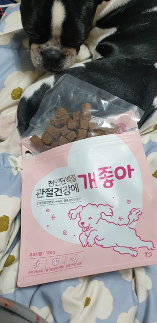 My Pet Care 천연단백질 관절건강에 개좋아 — 5점을 준 리뷰어가 2021년 3월 올린 사용 사진