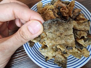 오희숙 전통부각 명인 찹쌀김부각, 찹쌀다시마부각, 황태껍질튀각 총 6봉 — 5점을 준 리뷰어가 2021년 6월 올린 사용 사진