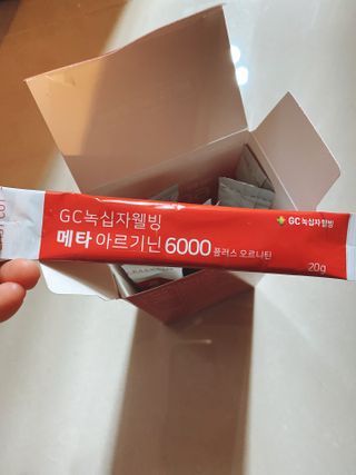 메타아르기닌 GC녹십자웰빙 메타 아르기닌 6000 플러스 오르니틴 — 5점을 준 리뷰어가 2022년 5월 올린 사용 사진